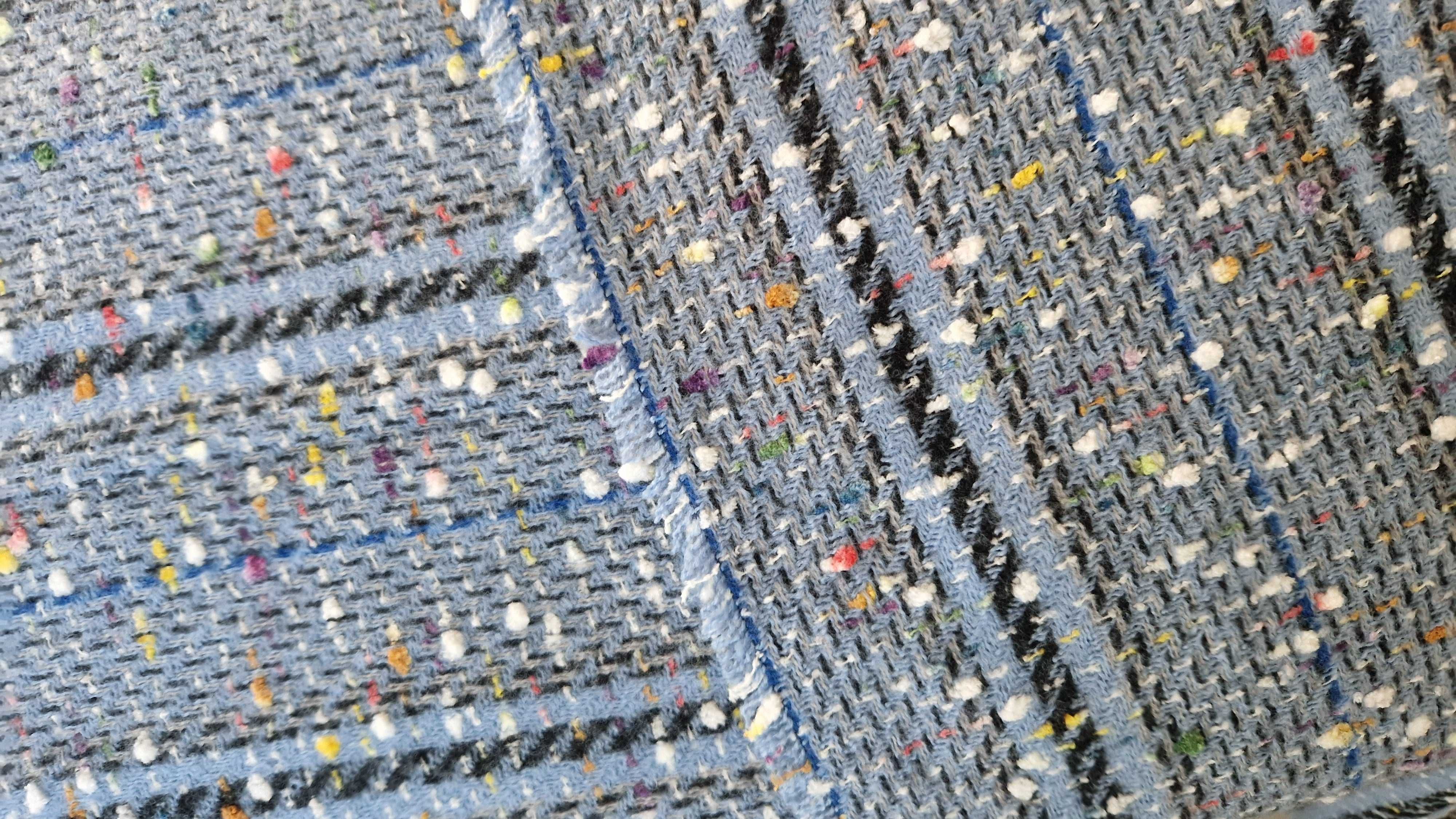 Manta azul estampada 195 cm comprimento x 60 cm de largura
