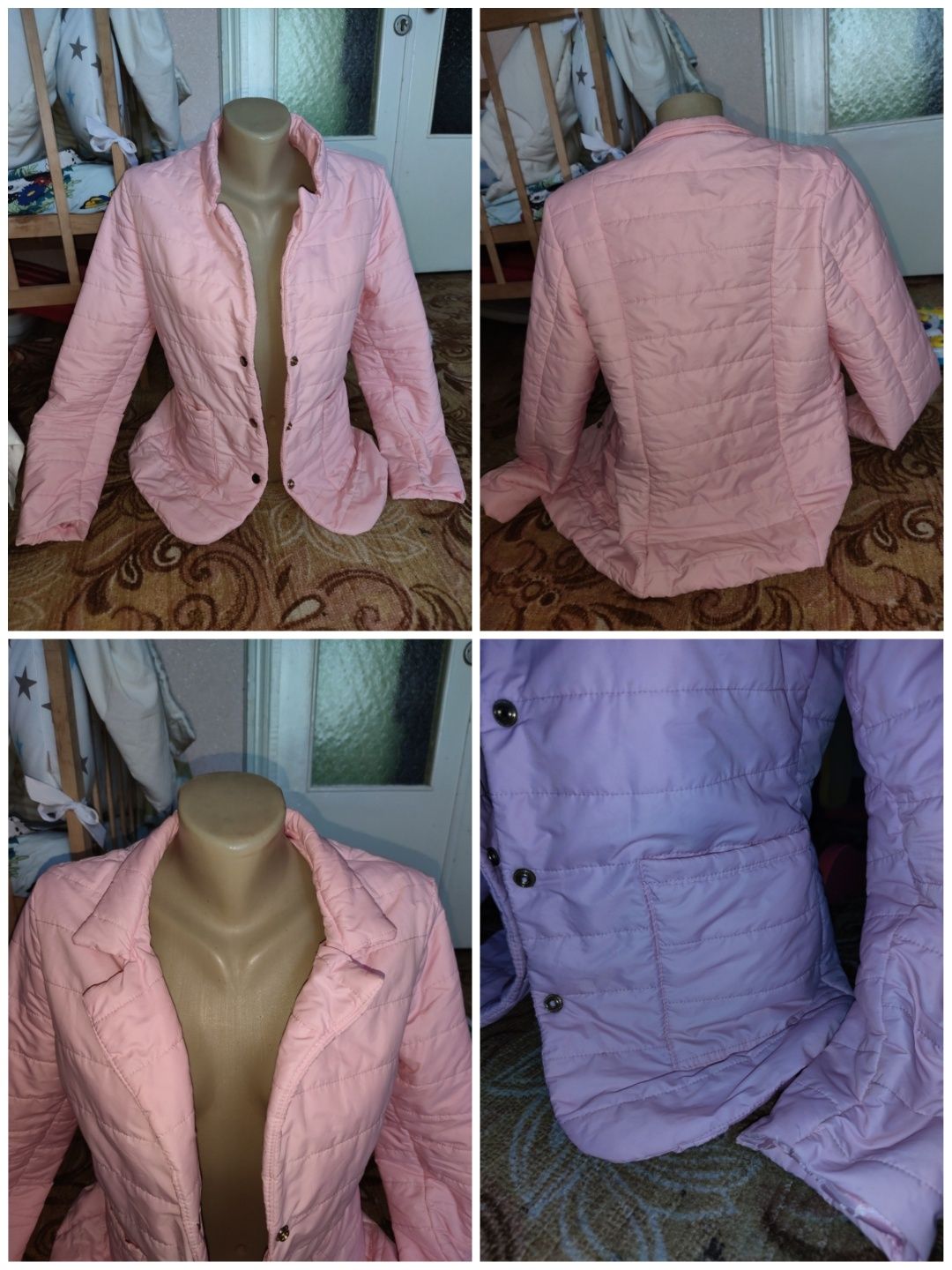 Демисезонные куртки белая+розовая