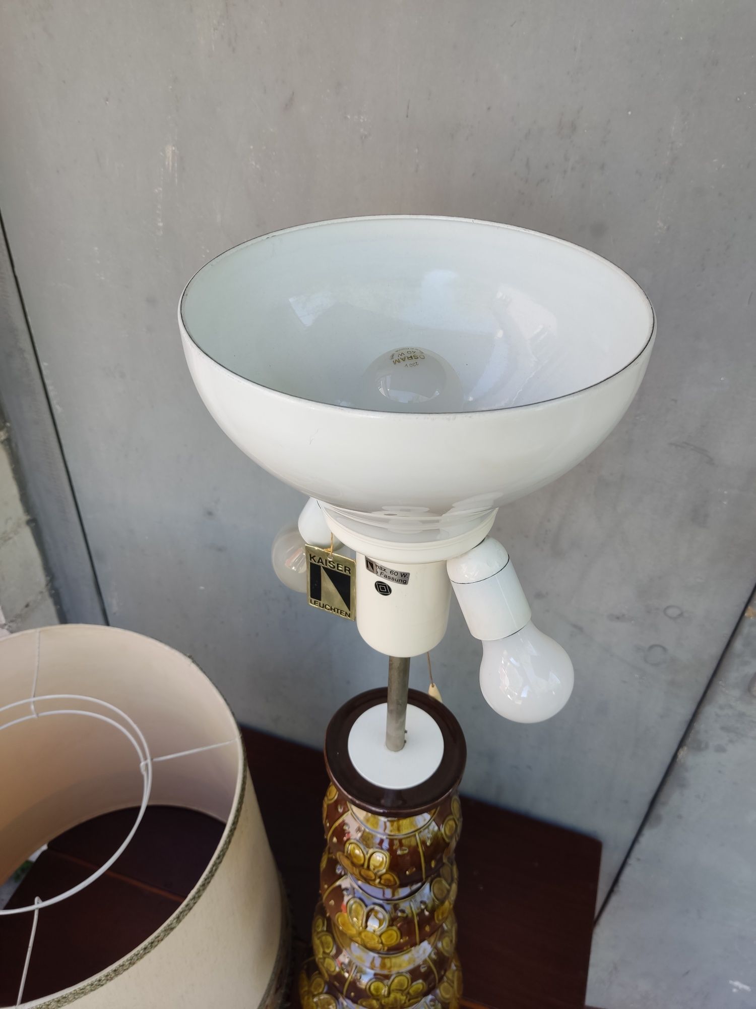 Ceramiczna lampa stojąca Kaiser lata 60 te vintage design