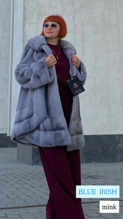 Шуба норкова BLUE IRISH nafa крій метелик 85 см р.48-52