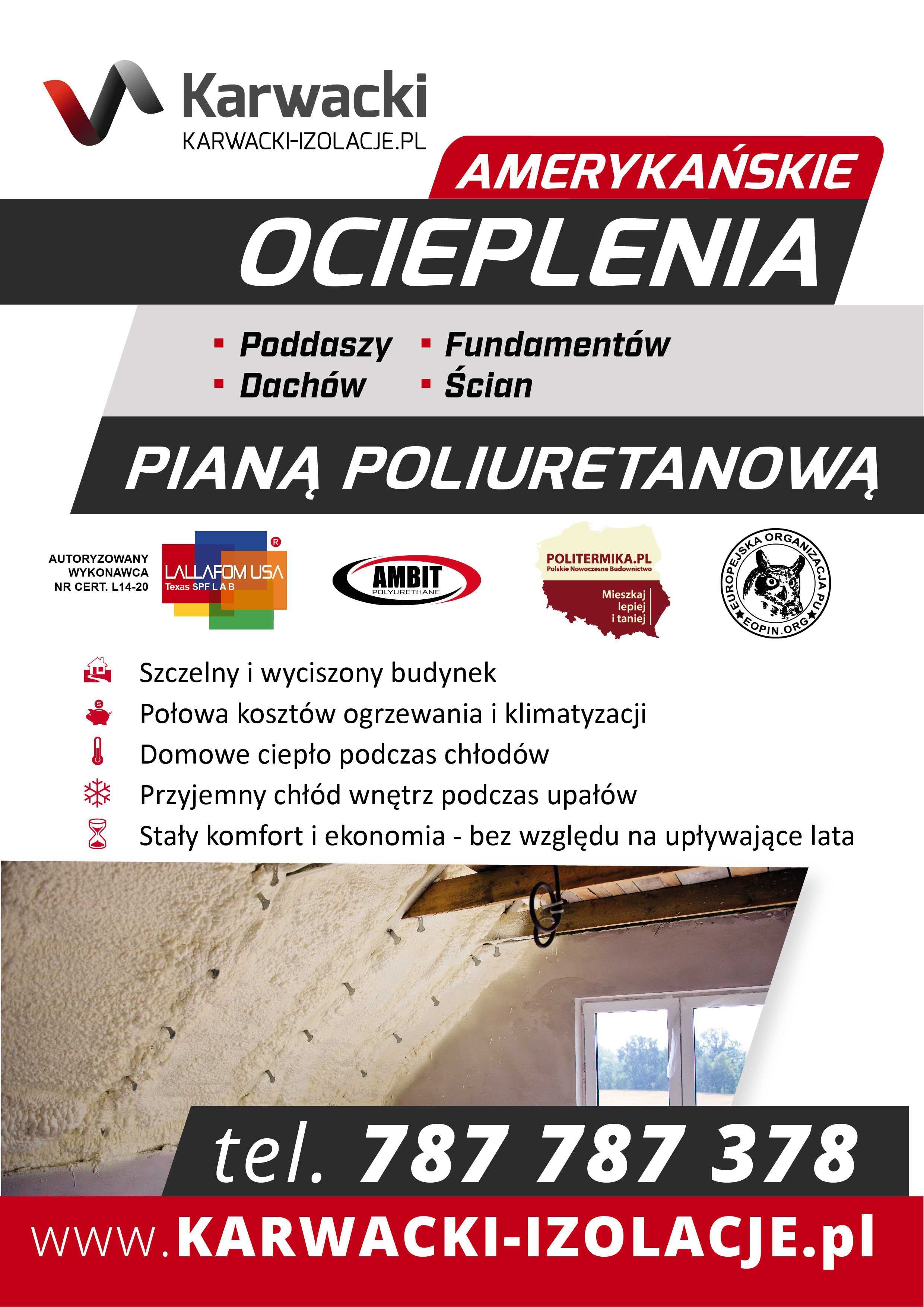 Ocieplanie piana Amerykańskie izolacje natryskowe pianka pur Lubin