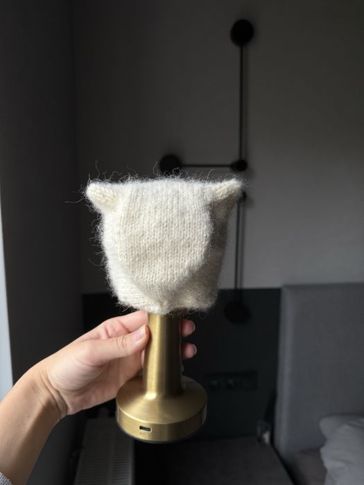 Czapeczka bonetka kotek r. 0-4 m. Bonetka z uszami kotki