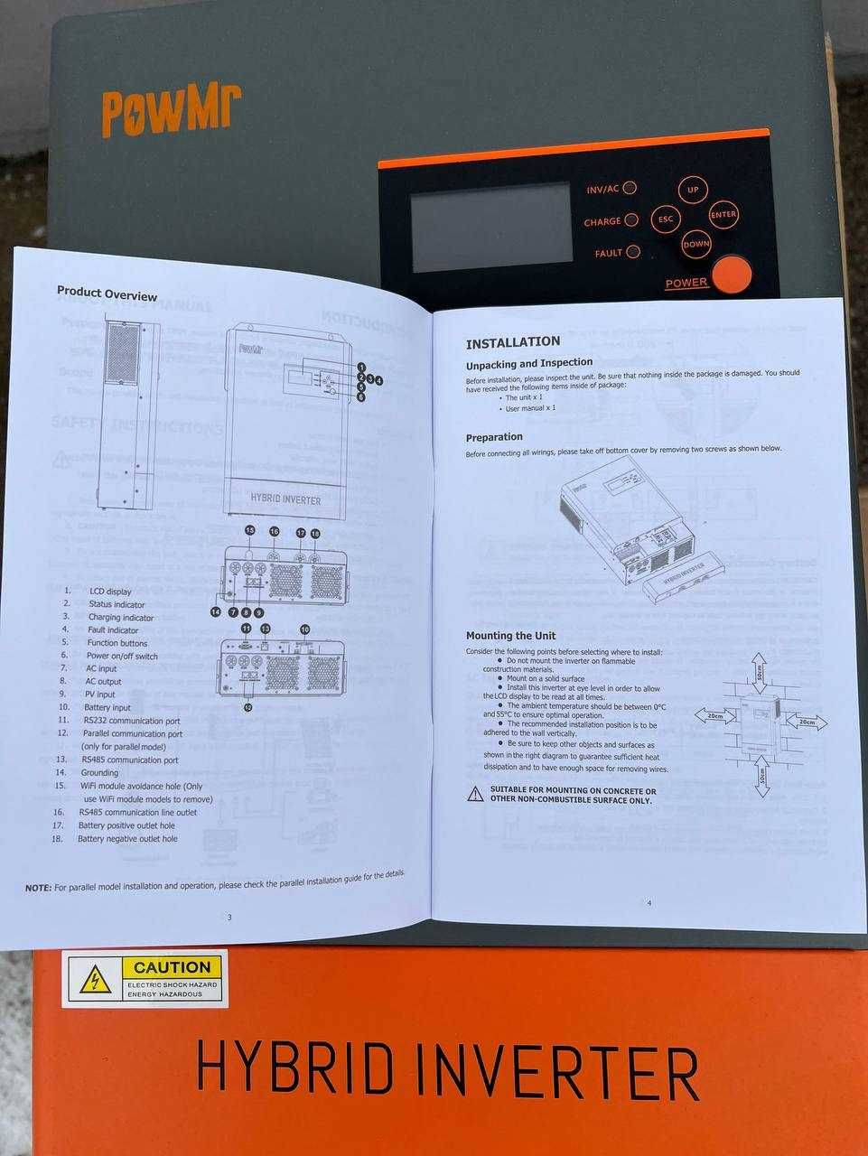 Гібридний інвертор для дому POWMr 6.2KW 48V - Чистий синусоїд. В наявн