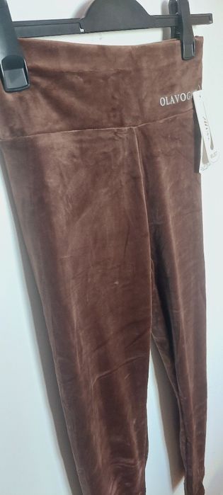 Legginsy welurowe welur Ola Vogue czekoladowe modelujące