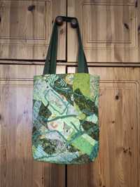 Torba Torebka Patchwork Handmade Zielona