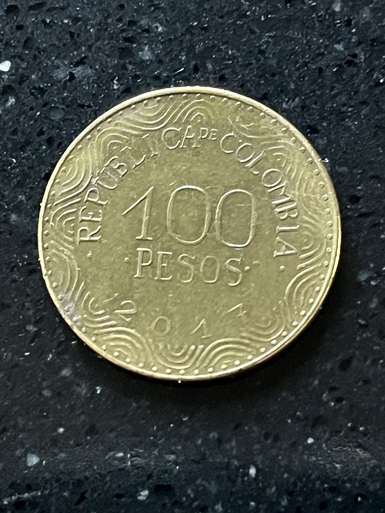 Moeda de 100 pesos da Colombia 2017