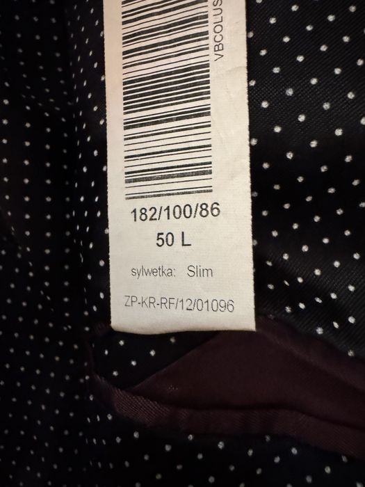 Czarny męski garnitur VISTULA 182/100/86 50L