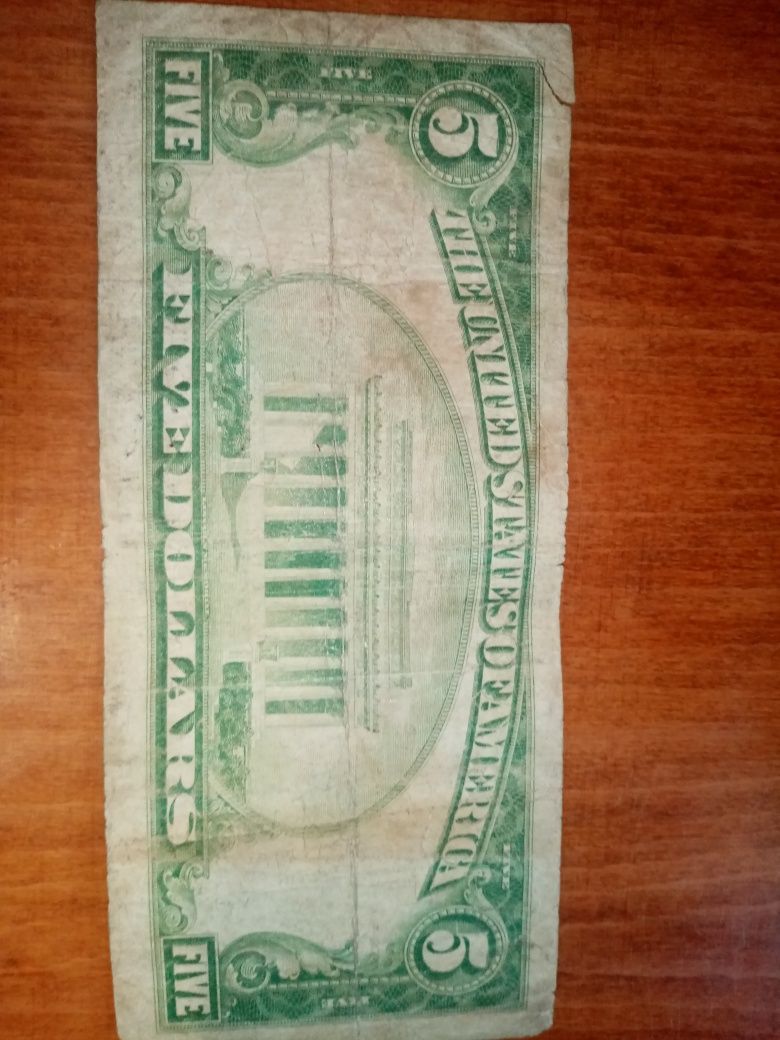 5 долларов 1929 года (ціна 70$)