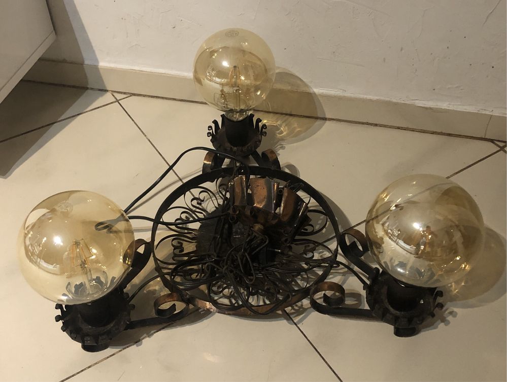 Żyrandol lampa retro PRL + gratis