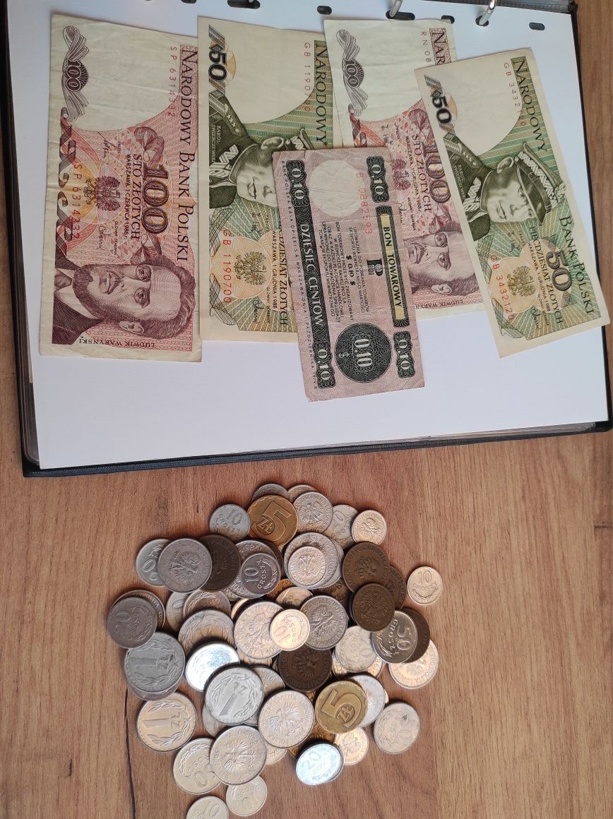 Stare banknoty PRL monety