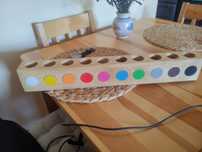 Drewniany sorter na kredki 10 kolorów kukumag handmade
