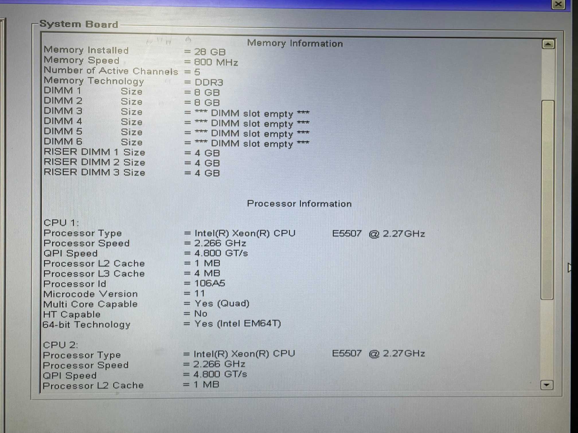 Dell Precision T5500 | 2x Xeon E5507 | 28GB RAM