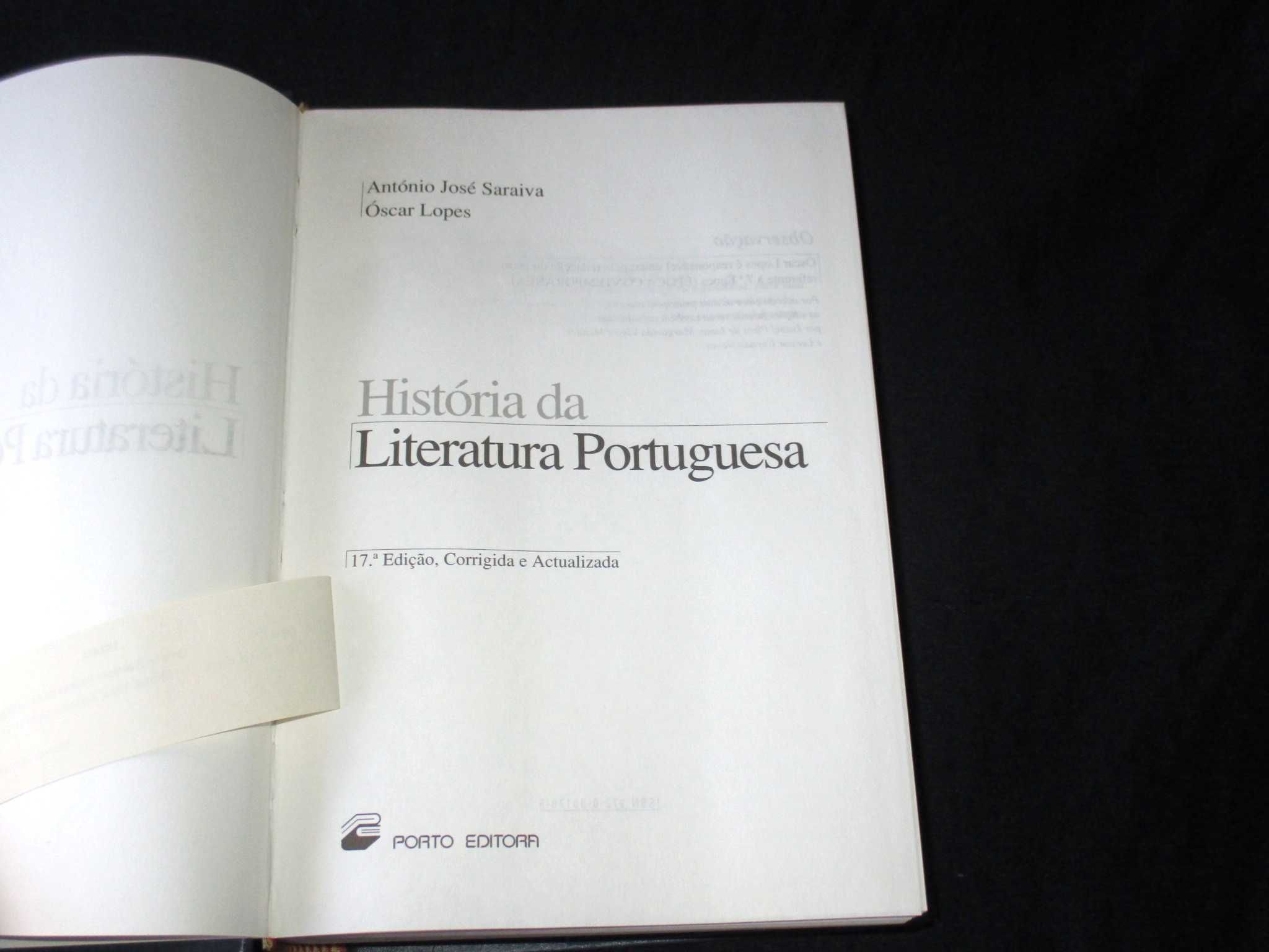 Livro História da Literatura Portuguesa Porto Editora 17ª edição