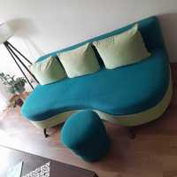 Kanapa sofa z funkcją spania pufa i fotel gratis