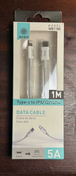 CABO USB-C LIGHTNING PARA IPHONE NOVO NA EMBALAGEM 1 METRO