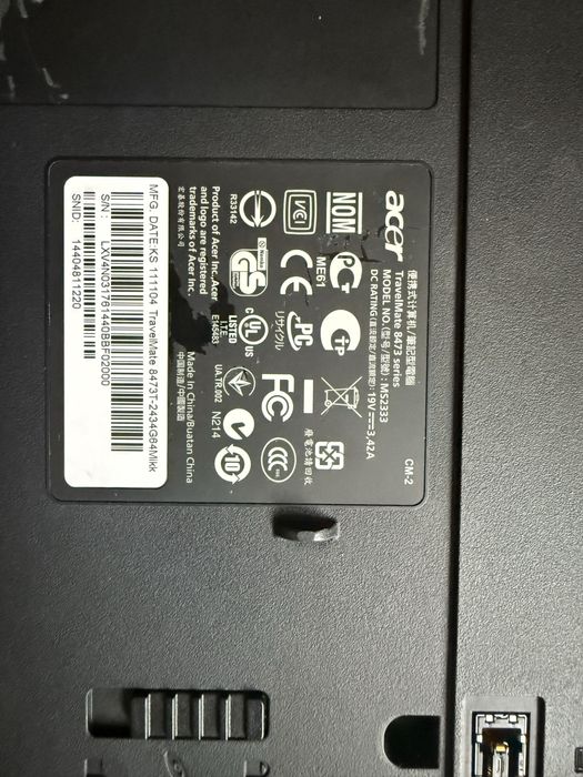 Ноутбук ACER TRAVELMATE 8473 intel core I5-2430 4GB