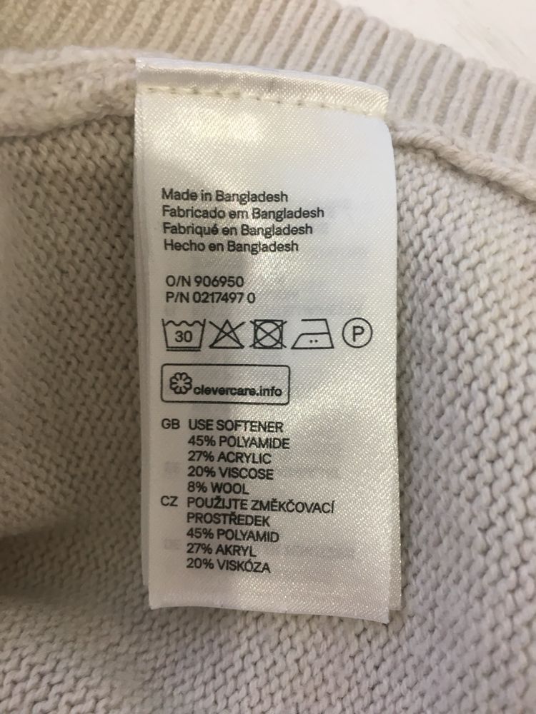 Ciepły Sweter wełniany damski H&M
