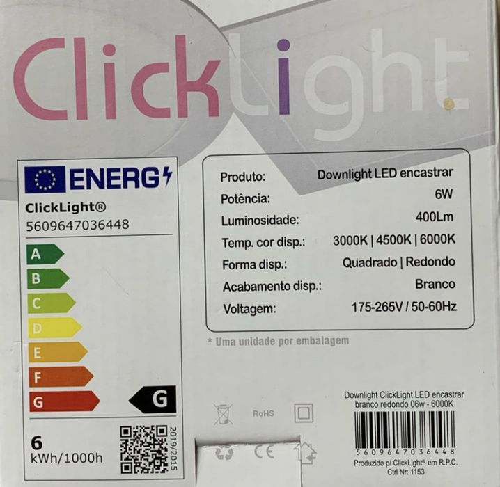 Lâmpadas LED de 12 cm de diâmetro