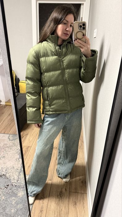 оверсайз ветровка zara оливковая