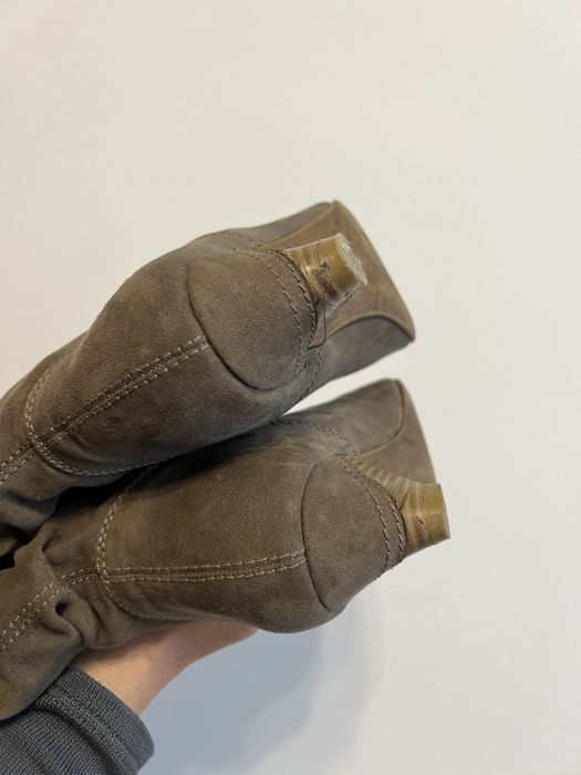 Бежеві чоботи- ботфорти 36 розмір