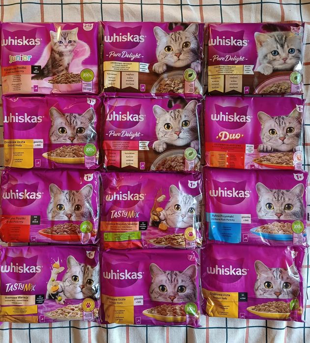 Zestaw 52 saszetek karmy dla kota Whiskas mix rodzajów w sosie i gal