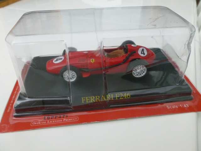 Miniatura Ferrari F246 F1, 1958, com fascículo referente ao modelo