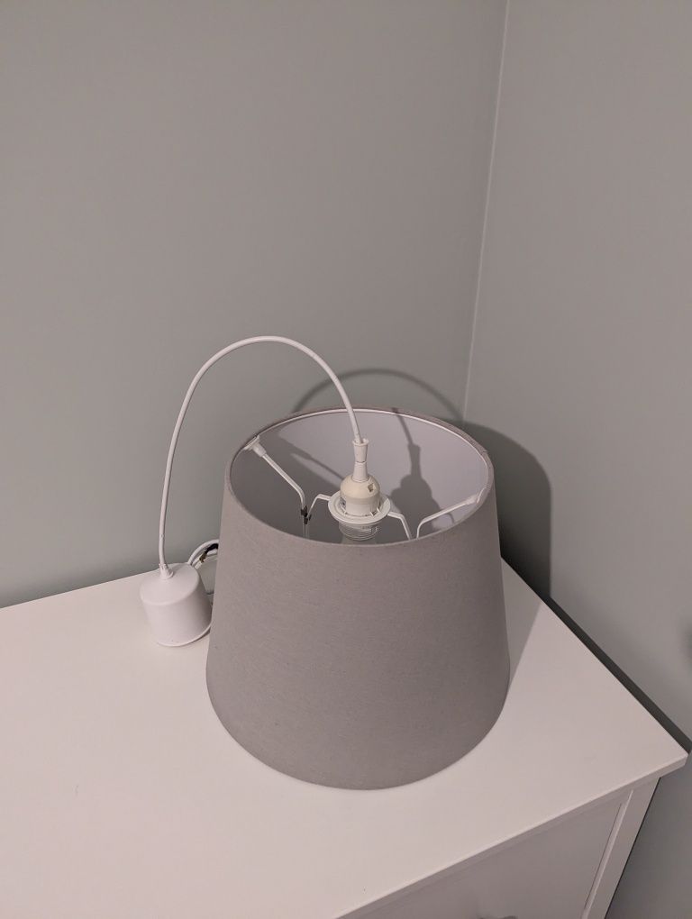 Lampa wisząca, materiałowy abażur E27