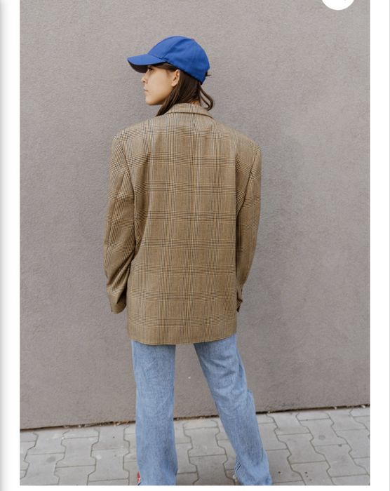 Marynarka vintage wełniana pepitka w kratę mle the odder side oversize