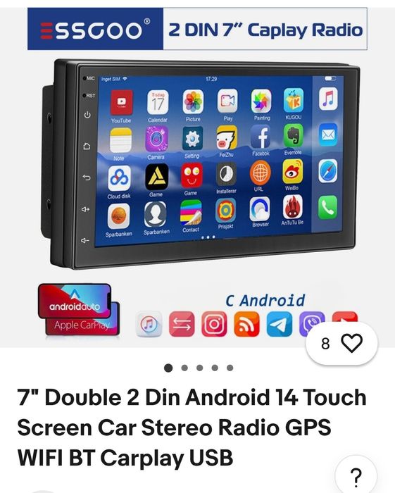 Radio samochodowe 2 din Nowe  android Essgoo