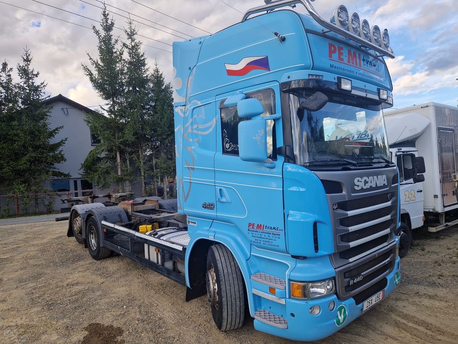 SCANIA R440 6X2 bdf rama 2013 rok do zabudowy skrętna oś laweta najazd