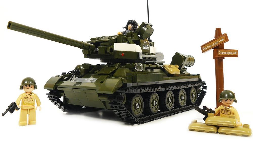 Klocki Wojsko Czołg T34/85 / SU-100 Rudy 102 687el