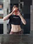 Czatny crop top letni bawełna