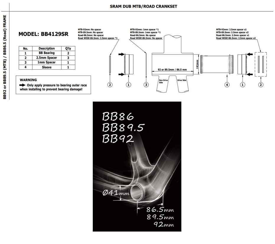 TOKEN BB4129SR Suport PressFit  41mm/ korba DUB