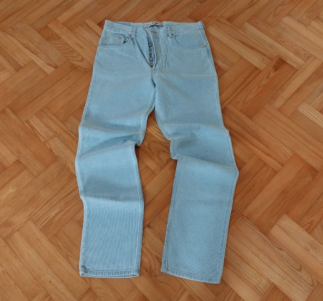 Bardzo długie jeansy baggy y2k opium affliction swag rap denim blue