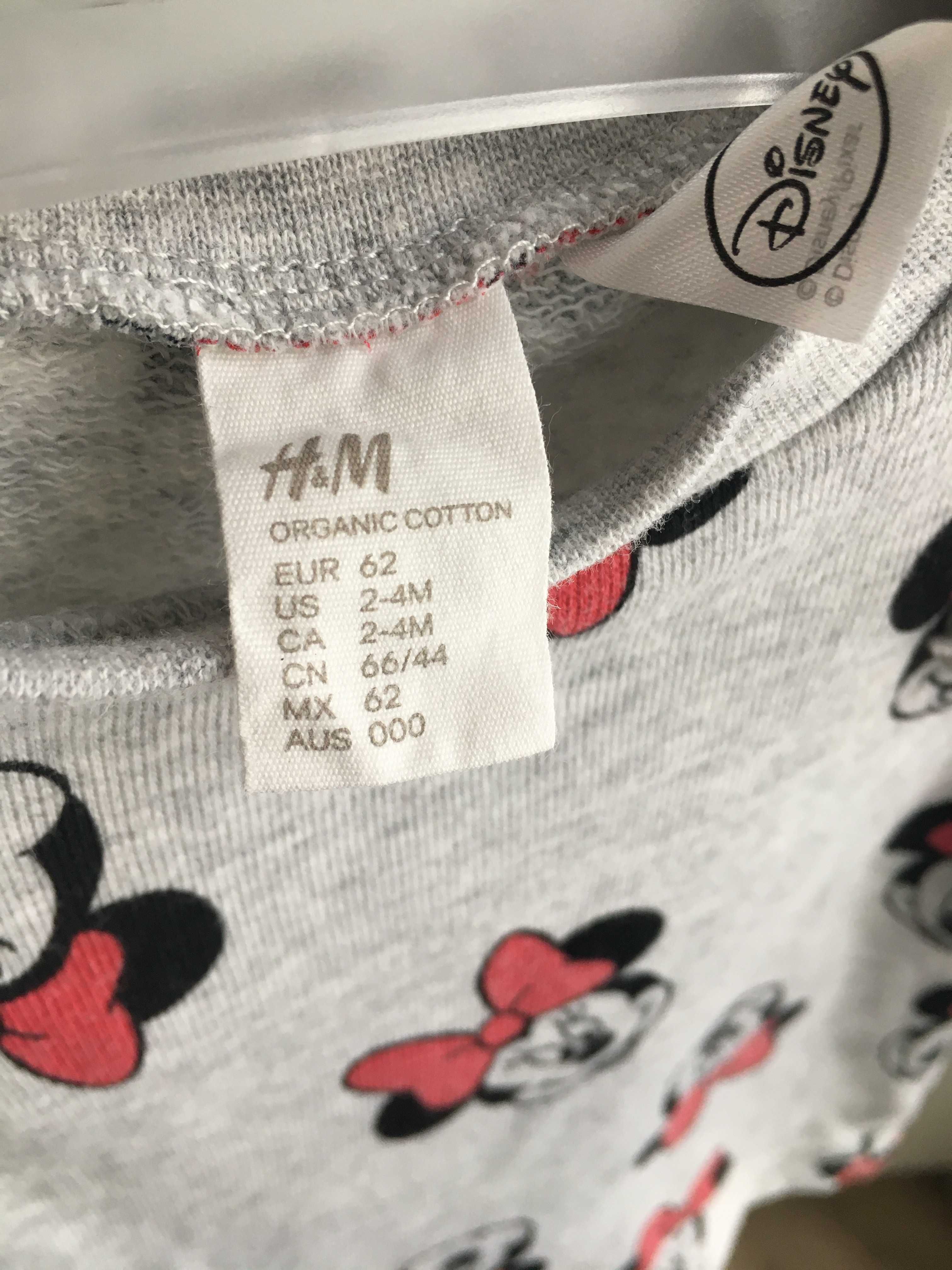 Sukienka dresowa H&M 62 myszka Minnie