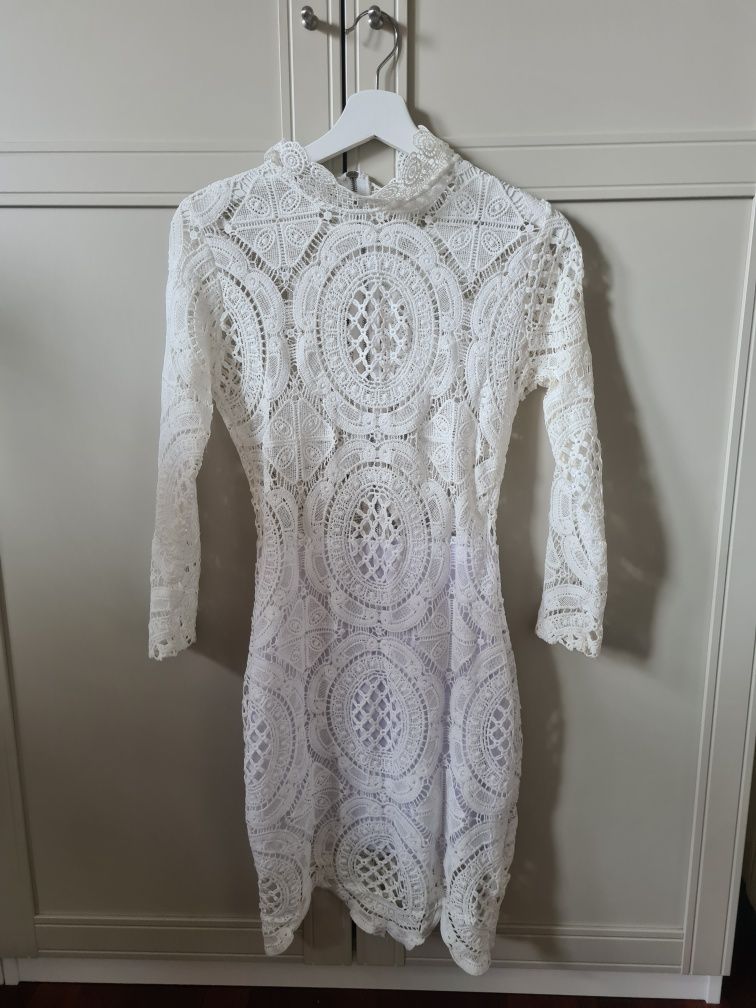 Piękna koronkowa sukienka biała (pinko,ralph,zara,modivo,zalando,ck)