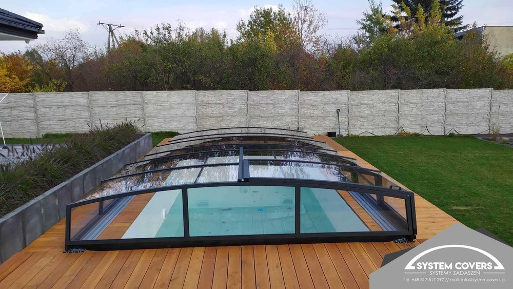 Zadaszenie basenowe, basenu 370 x 640 x 80 cm - System Covers