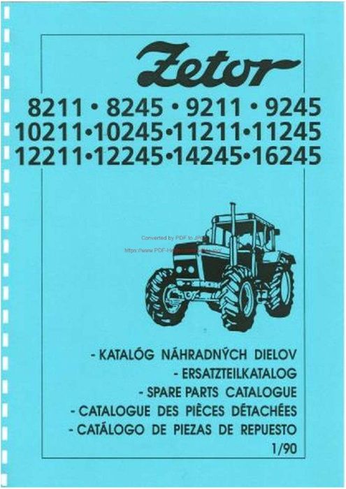 Katalog części Zetor 8211, 9211, 10211, 11211, 12245, 14245, 16245