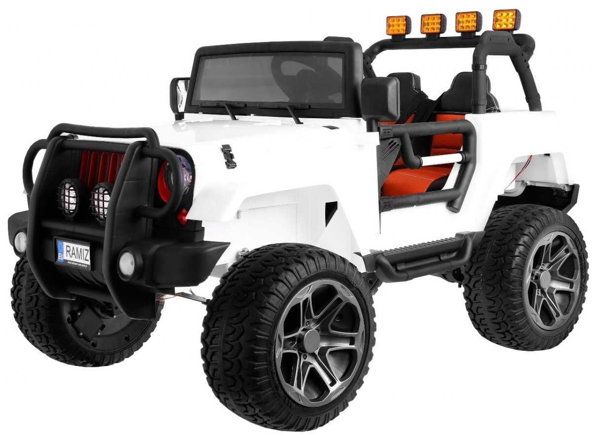 Auto dla dzieci Monster Jeep regulacja siedziska 4x4 Biały