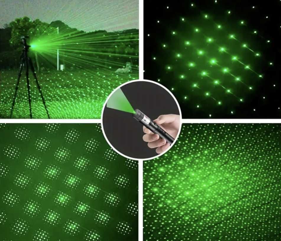 LASER ULTRA MOCNY WSKAŹNIK laserowy zielony pointer daleki zasieg 4w1