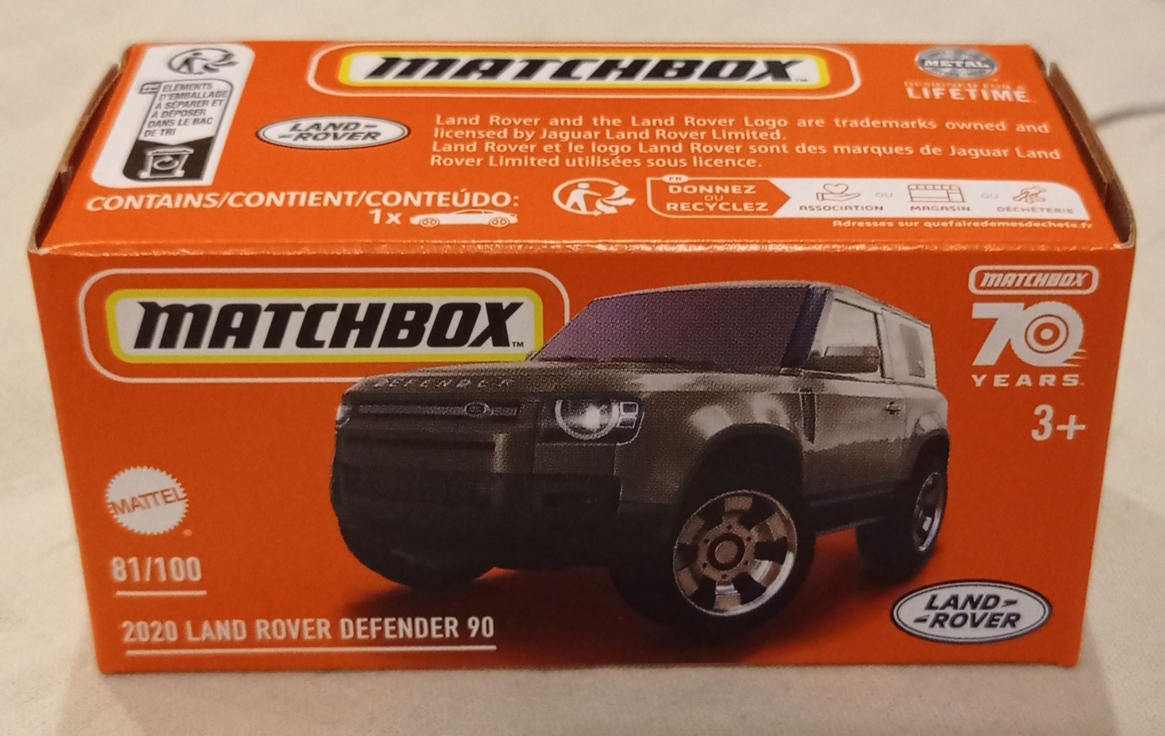 Matchbox 2020 Land Rover Defender 90 auto samochód resorak zabawka