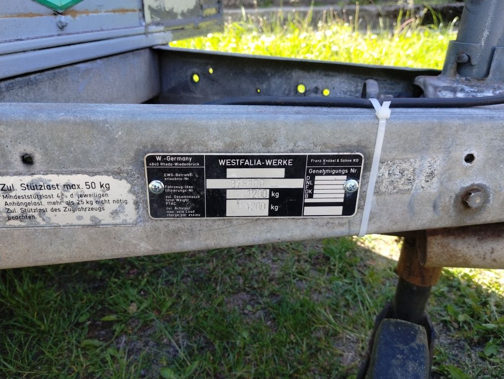 Przyczepa przyczepka samochodowa Westfalia  1200kg