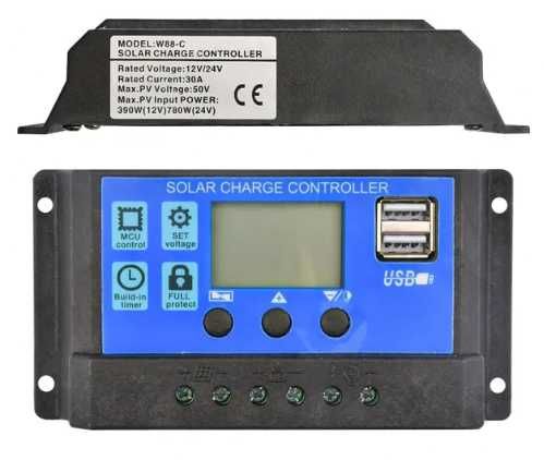 Solarny regulator ładowania akumulatora 30A -sterownik - 7szt