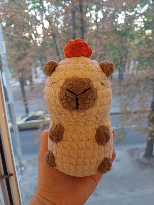 В'язаний котик, капібара, м'яка іграшка, Alize, пряжа