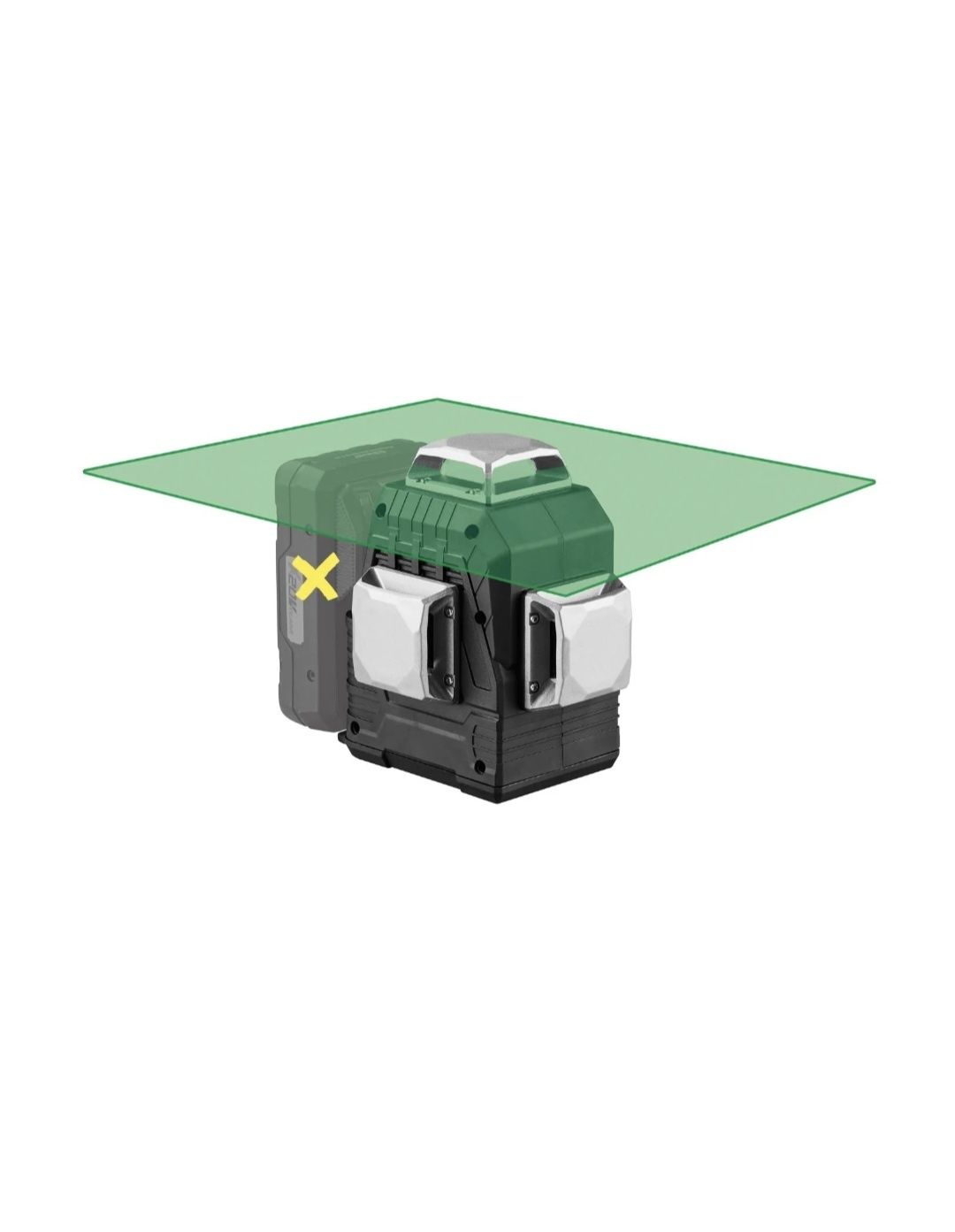 Nível laser de linha cruzada recarregável 20V parkside performance