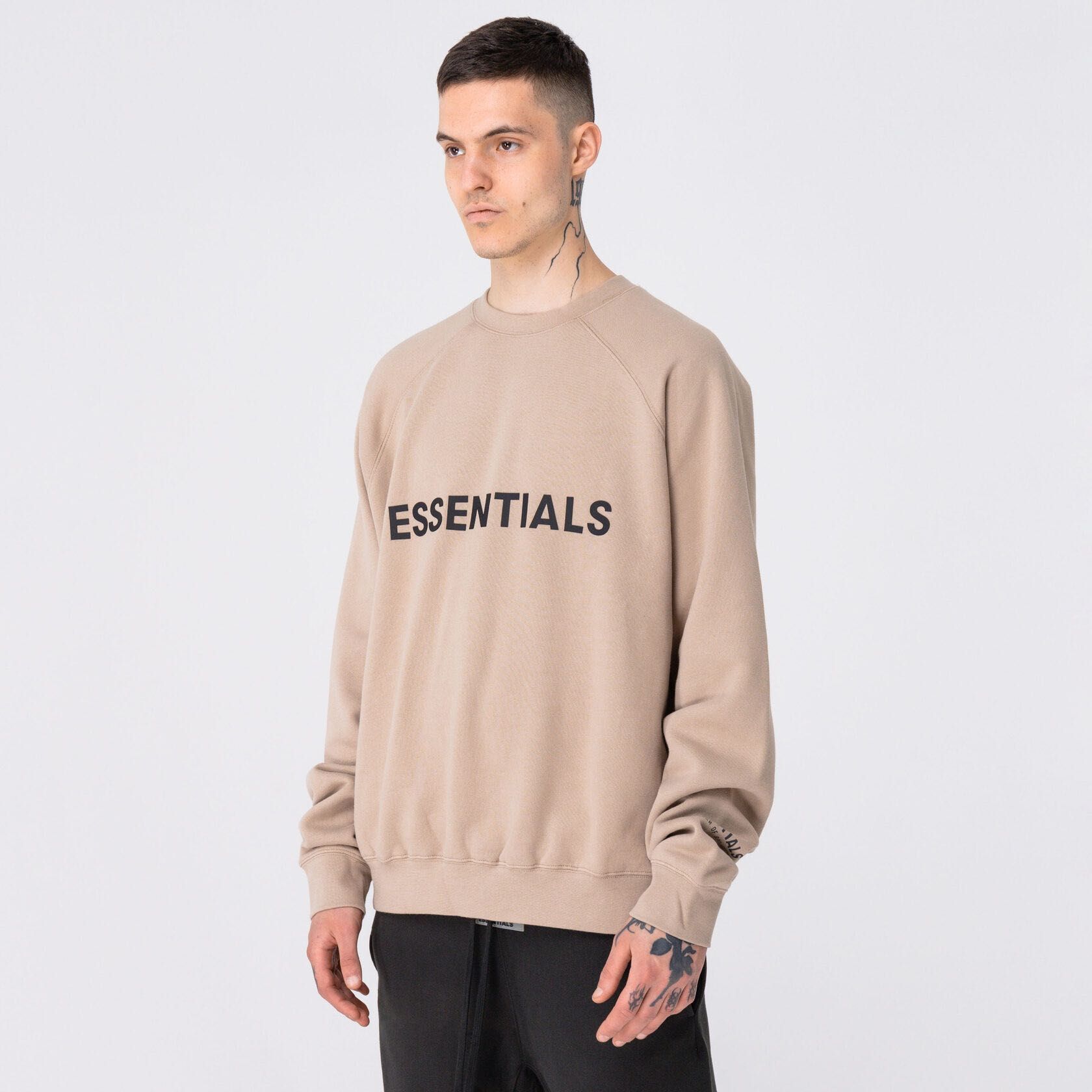 Fear Of God Essentials Crewneck Pullover Sweatshirt Taupe