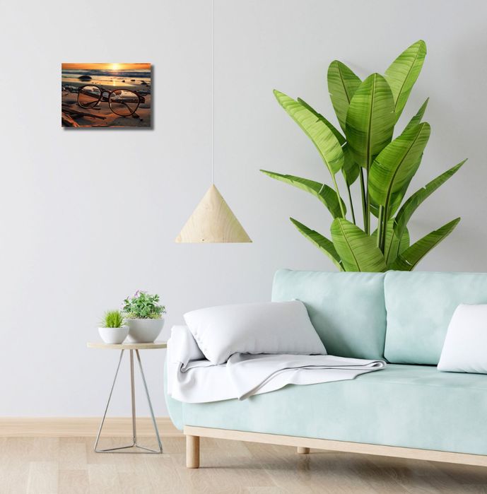 Obraz 30x20cm Zachód Słońca przez Szkła