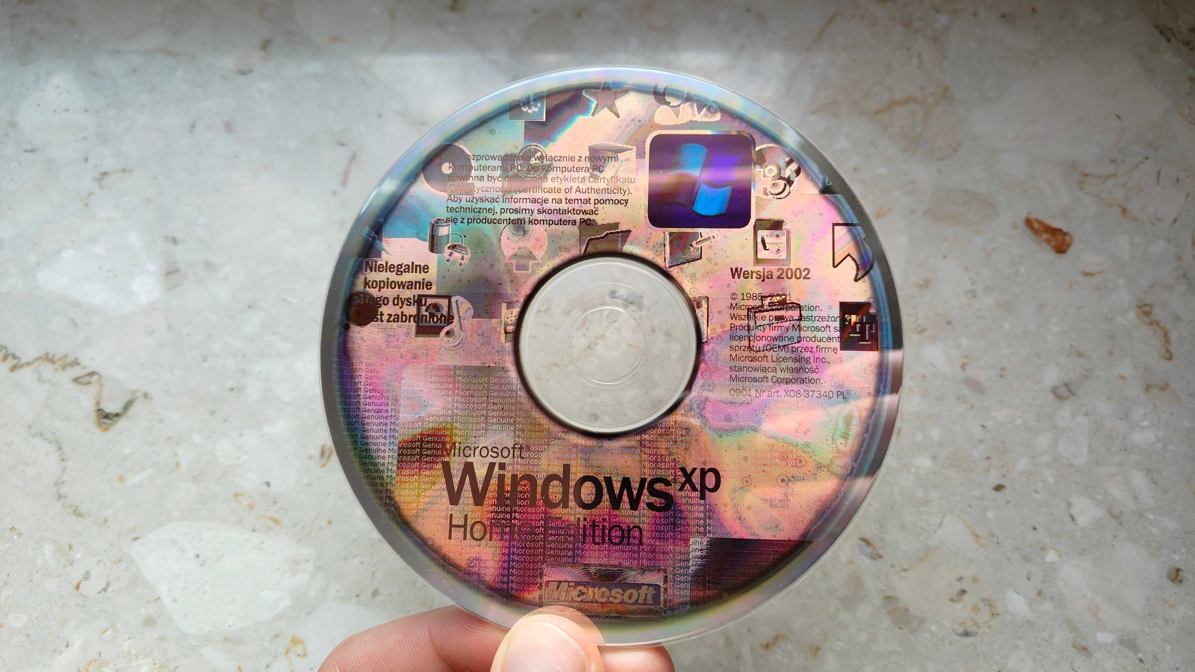 Oryginalna płyta Windows XP Home Edition (bez klucza)