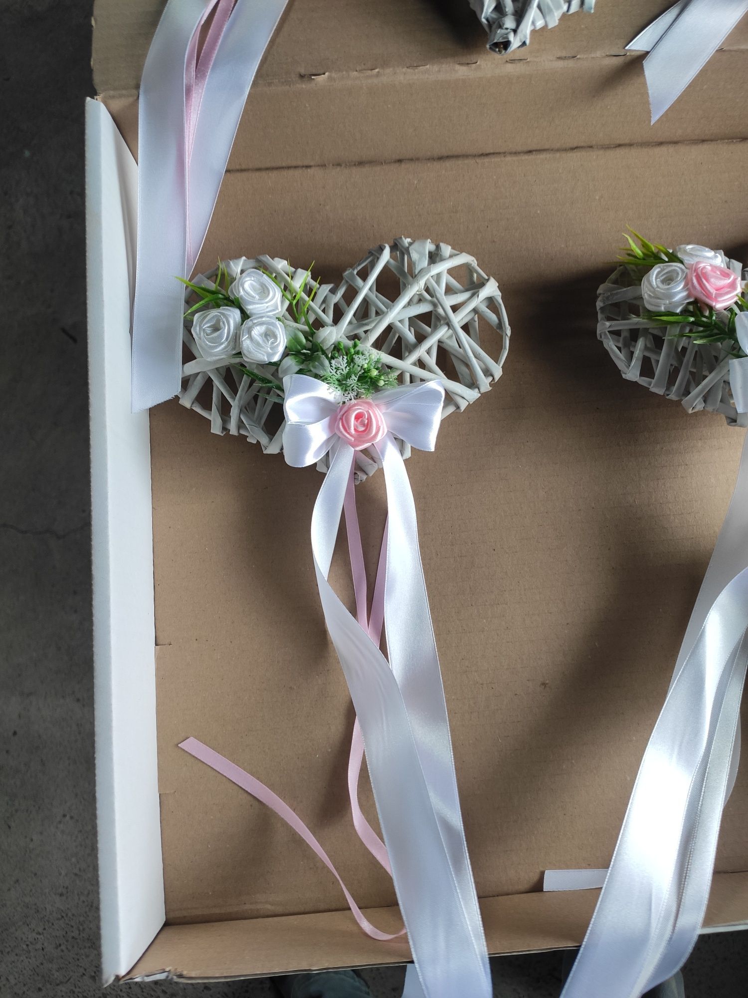 Ozdoby z papierowej wikliny białe ślub komunia