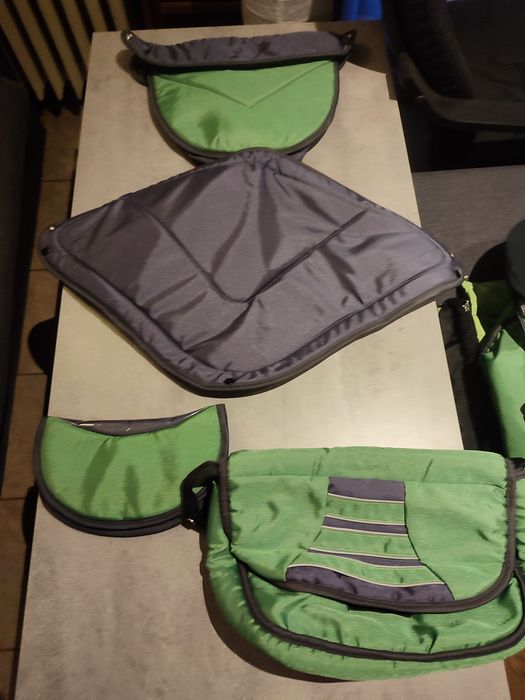 Wózek 3w1 oliwkowy Anmar + ochraniacze na boki łóżeczka